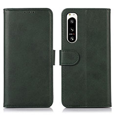 Leather Case Stands Flip Cover Holder N08P for Sony Xperia 5 IV Green