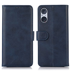 Leather Case Stands Flip Cover Holder N08P for Sony Xperia 5 V Blue