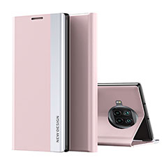 Leather Case Stands Flip Cover Holder Q01H for Xiaomi Mi 10i 5G Rose Gold