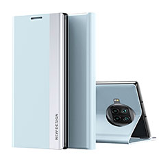 Leather Case Stands Flip Cover Holder Q01H for Xiaomi Mi 10i 5G Sky Blue