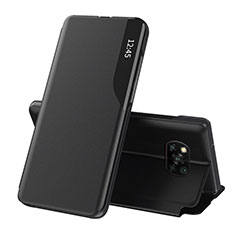 Leather Case Stands Flip Cover Holder Q01H for Xiaomi Poco X3 Pro Black