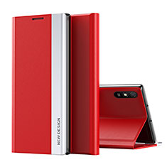 Leather Case Stands Flip Cover Holder Q01H for Xiaomi Redmi 9A Red