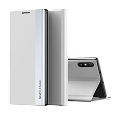 Leather Case Stands Flip Cover Holder Q01H for Xiaomi Redmi 9A Silver
