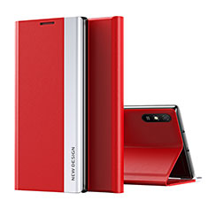 Leather Case Stands Flip Cover Holder Q01H for Xiaomi Redmi 9i Red