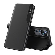 Leather Case Stands Flip Cover Holder Q02H for Xiaomi Mi 12T Pro 5G Black