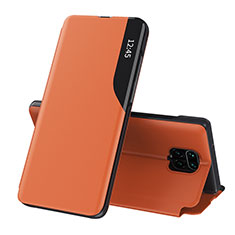 Leather Case Stands Flip Cover Holder Q02H for Xiaomi Poco M2 Pro Orange