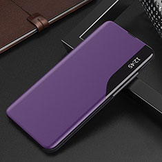 Leather Case Stands Flip Cover Holder Q02H for Xiaomi Poco X3 Pro Purple