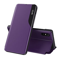Leather Case Stands Flip Cover Holder Q02H for Xiaomi Redmi 9A Purple