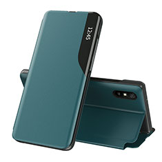 Leather Case Stands Flip Cover Holder Q02H for Xiaomi Redmi 9AT Green