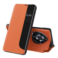 Leather Case Stands Flip Cover Holder QH1 for Huawei Honor Magic3 Pro 5G Orange