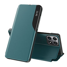 Leather Case Stands Flip Cover Holder QH1 for Huawei Honor X6a Green