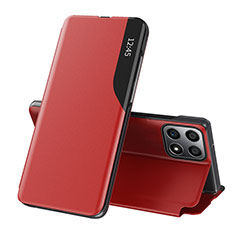 Leather Case Stands Flip Cover Holder QH1 for Huawei Honor X6a Red