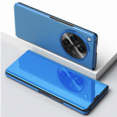 Leather Case Stands Flip Cover Holder QH1 for Oppo Find N3 5G Blue