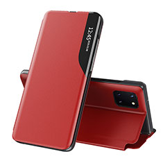 Leather Case Stands Flip Cover Holder QH1 for Samsung Galaxy A81 Red