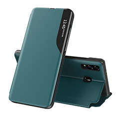 Leather Case Stands Flip Cover Holder QH1 for Samsung Galaxy M10S Green