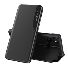 Leather Case Stands Flip Cover Holder QH1 for Samsung Galaxy M21 Black