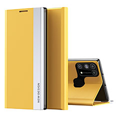 Leather Case Stands Flip Cover Holder QH1 for Samsung Galaxy M31 Prime Edition Yellow