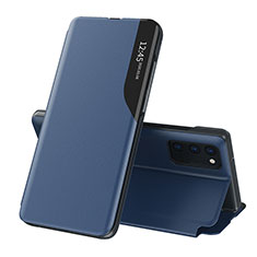 Leather Case Stands Flip Cover Holder QH1 for Samsung Galaxy Quantum2 5G Blue