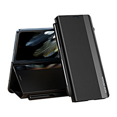 Leather Case Stands Flip Cover Holder QH2 for OnePlus Open 5G Black