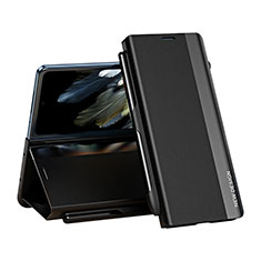 Leather Case Stands Flip Cover Holder QH2 for Oppo Find N3 5G Black