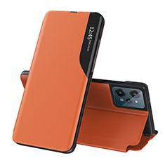 Leather Case Stands Flip Cover Holder QH2 for Realme C31 Orange