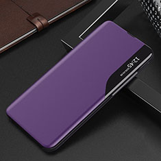 Leather Case Stands Flip Cover Holder QH2 for Samsung Galaxy A30S Purple