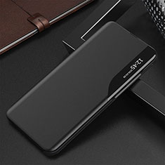 Leather Case Stands Flip Cover Holder QH3 for Samsung Galaxy Note 10 Lite Black