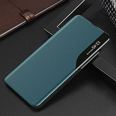 Leather Case Stands Flip Cover Holder QH3 for Samsung Galaxy Note 10 Lite Green