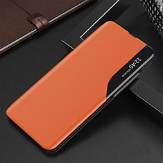 Leather Case Stands Flip Cover Holder QH3 for Samsung Galaxy Note 10 Lite Orange