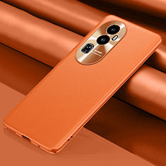 Leather Case Stands Flip Cover Holder QK2 for Oppo Reno10 Pro+ Plus 5G Orange