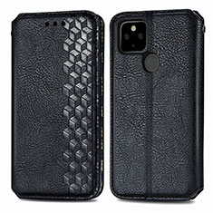 Leather Case Stands Flip Cover Holder S01D for Google Pixel 5 XL 5G Black