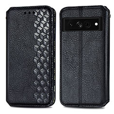 Leather Case Stands Flip Cover Holder S01D for Google Pixel 7 Pro 5G Black
