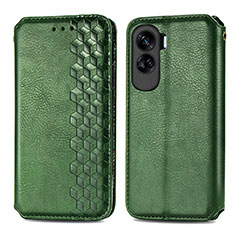 Leather Case Stands Flip Cover Holder S01D for Huawei Honor 90 Lite 5G Green