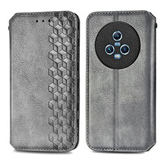 Leather Case Stands Flip Cover Holder S01D for Huawei Honor Magic5 5G Gray