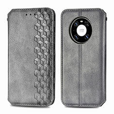 Leather Case Stands Flip Cover Holder S01D for Huawei Mate 40 Gray