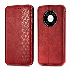 Leather Case Stands Flip Cover Holder S01D for Huawei Mate 40 Red