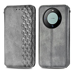 Leather Case Stands Flip Cover Holder S01D for Huawei Mate 60 Pro Gray
