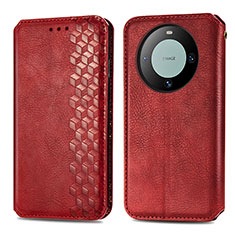 Leather Case Stands Flip Cover Holder S01D for Huawei Mate 60 Pro+ Plus Red