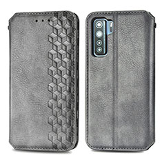 Leather Case Stands Flip Cover Holder S01D for Huawei Nova 7 SE 5G Gray