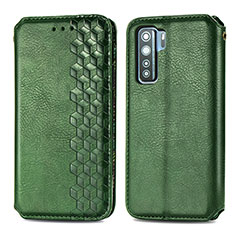 Leather Case Stands Flip Cover Holder S01D for Huawei Nova 7 SE 5G Green