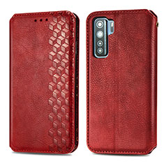 Leather Case Stands Flip Cover Holder S01D for Huawei Nova 7 SE 5G Red
