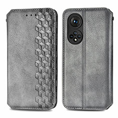 Leather Case Stands Flip Cover Holder S01D for Huawei Nova 9 Pro Gray