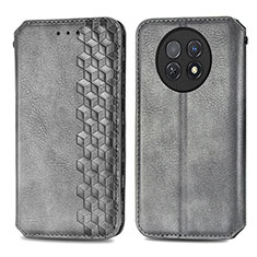 Leather Case Stands Flip Cover Holder S01D for Huawei Nova Y91 Gray