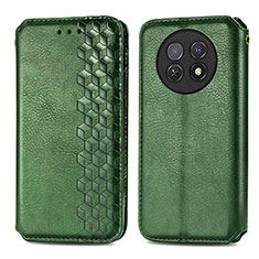 Leather Case Stands Flip Cover Holder S01D for Huawei Nova Y91 Green