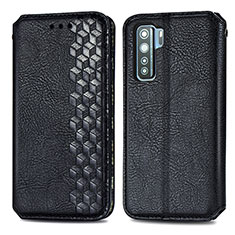 Leather Case Stands Flip Cover Holder S01D for Huawei P40 Lite 5G Black