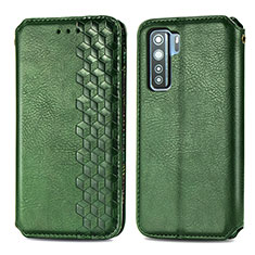 Leather Case Stands Flip Cover Holder S01D for Huawei P40 Lite 5G Green
