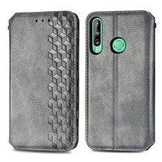 Leather Case Stands Flip Cover Holder S01D for Huawei P40 Lite E Gray