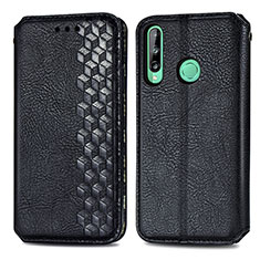 Leather Case Stands Flip Cover Holder S01D for Huawei Y7p Black