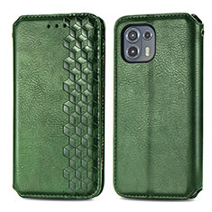 Leather Case Stands Flip Cover Holder S01D for Motorola Moto Edge 20 Lite 5G Green
