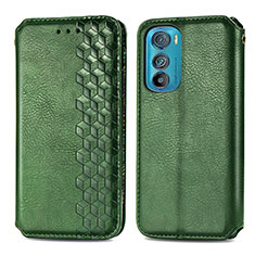 Leather Case Stands Flip Cover Holder S01D for Motorola Moto Edge 30 5G Green